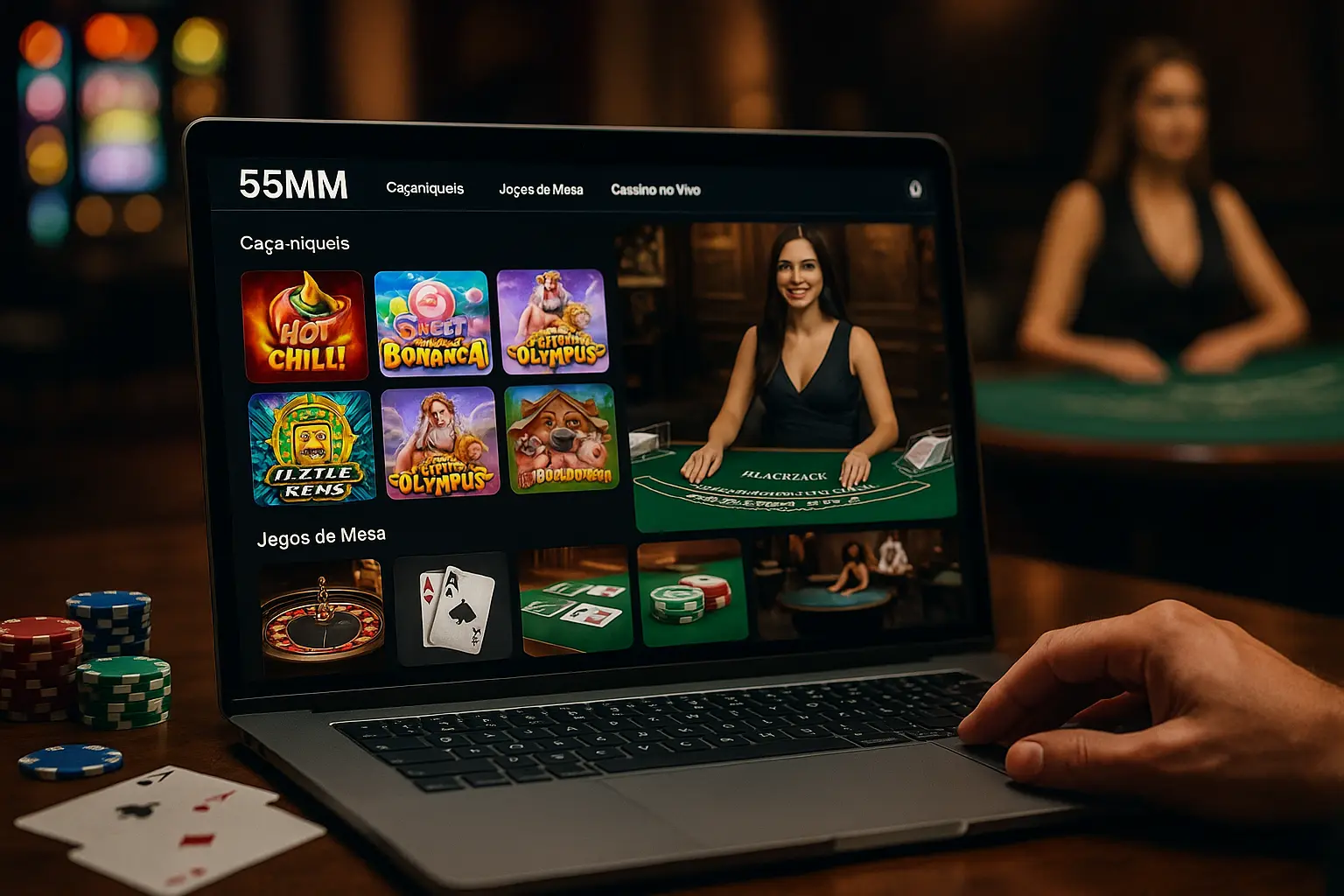 Jogos de cassino online inovadores e emocionantes na 55MM