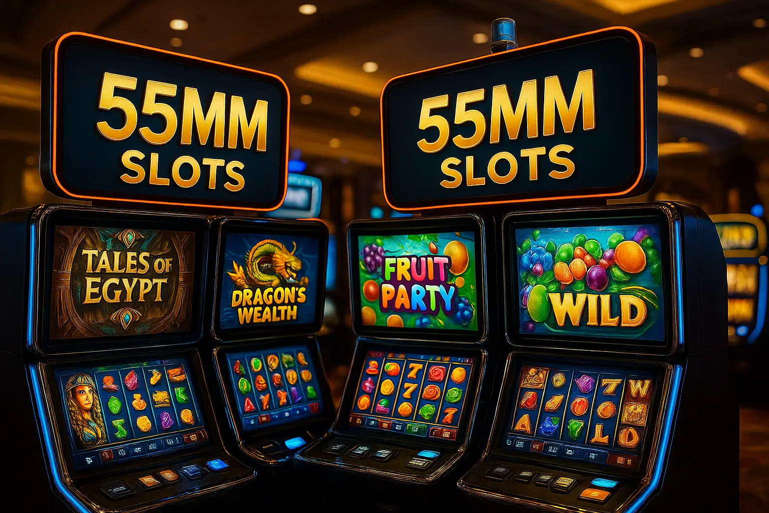 Explore o mundo das slot machines no 55MM Casino